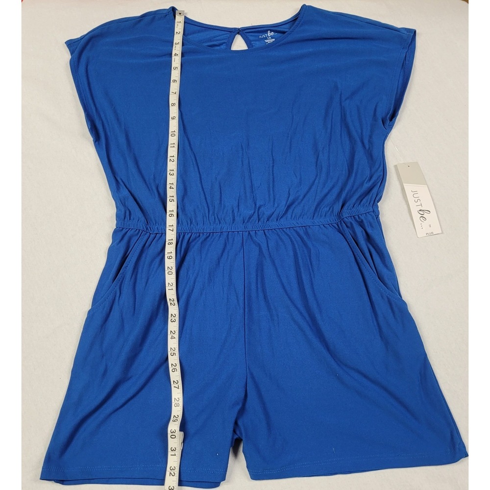 Just Be Women's Plus Size Dolman Blue Sleeveless Shorts Romper NWT Size 1X - Picture 6 of 7